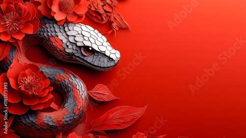 Chinese New Year.lunar new year,year of the snake. symbolizes the Lunar New Year of China