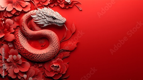 Chinese New Year.lunar new year,year of the snake. symbolizes the Lunar New Year of China