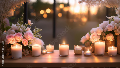 Elegant Candles with Floral Arrangement - Romantic and Pretty Decor
