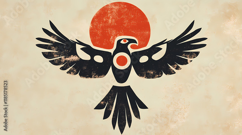 Anishinaabe symbol icon. Thundertide. Illustration photo