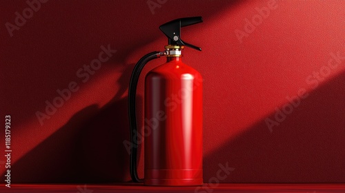 Red Fire Extinguisher Safety Equipment: Emergency Protection and Prevention photo