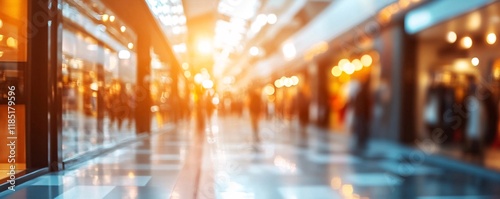 Wallpaper Mural Blurred people walking in illuminated shopping mall Torontodigital.ca