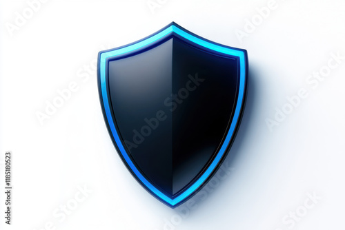 Futuristic shield icon with glowing blue edges, symbolizing protection and security Free Download Futuristic shield icon with glowing blue edges, symbolizing protection and security - GFXLoad