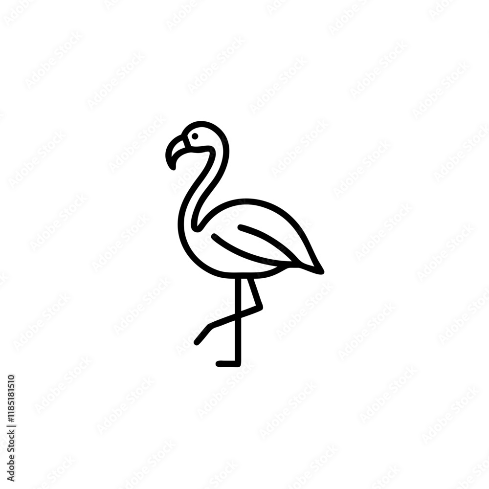 Fototapeta premium Flamingo icon isolated on transparent background 