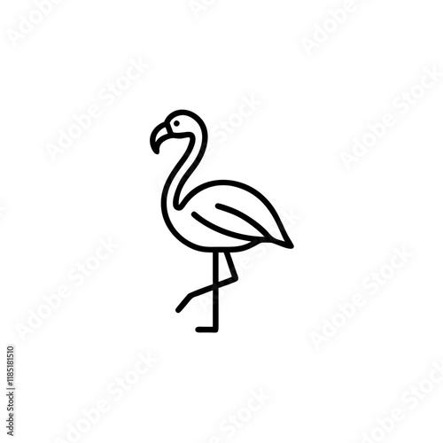 Flamingo icon isolated on transparent background
