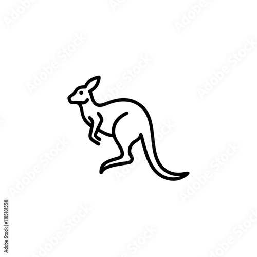 Kangaroo icon isolated on transparent background
