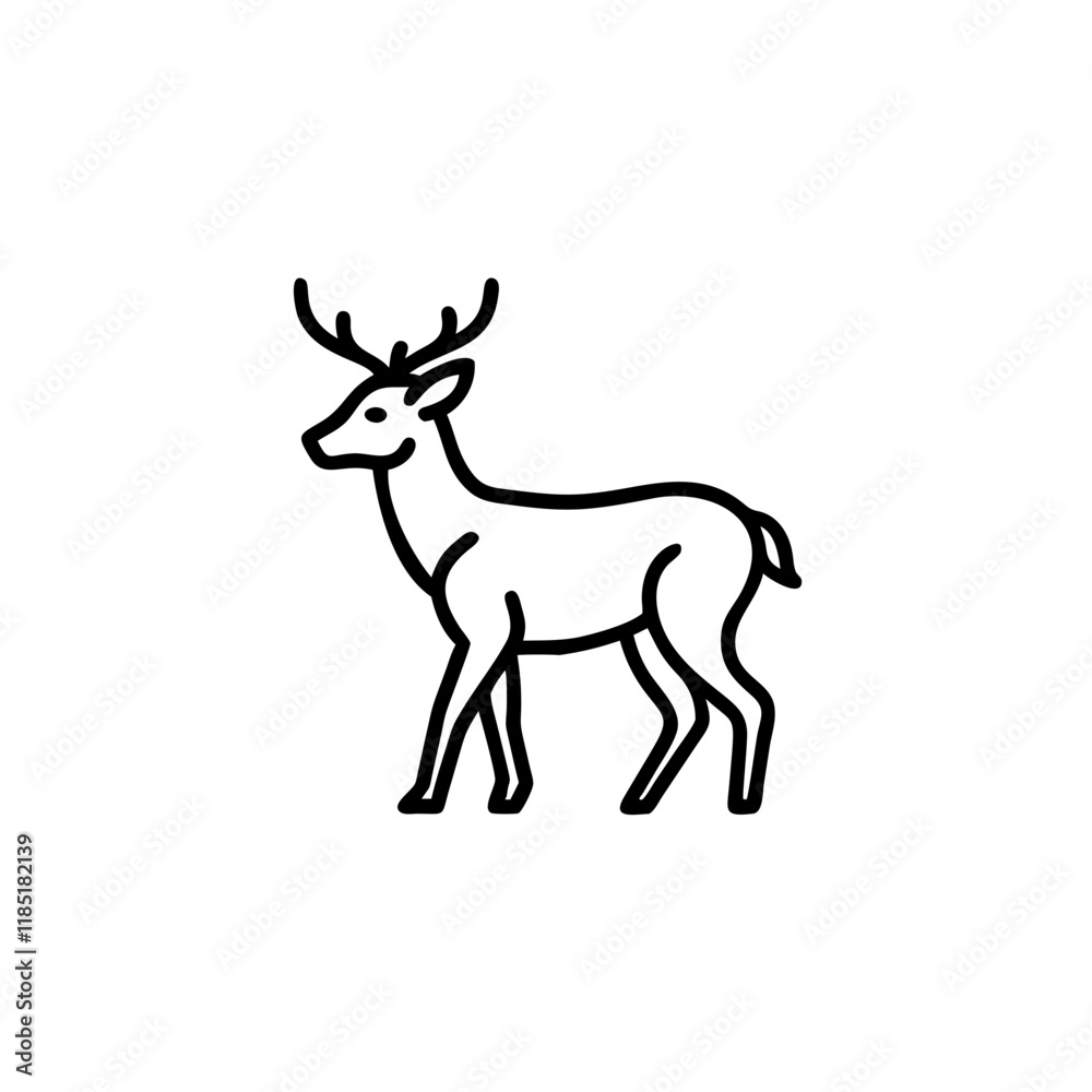 Fototapeta premium Deer icon isolated on transparent background 