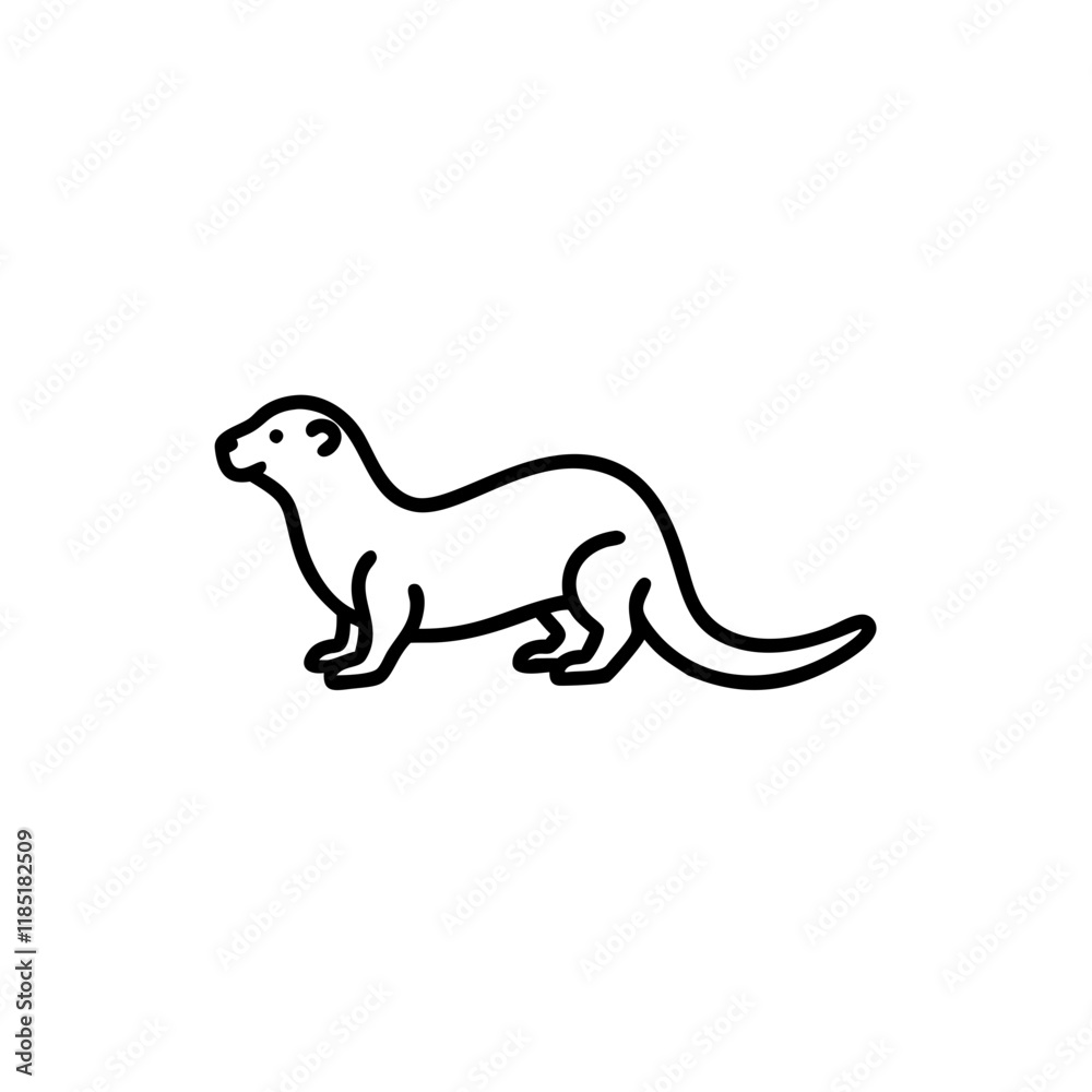 Fototapeta premium Otter icon on transparent background 