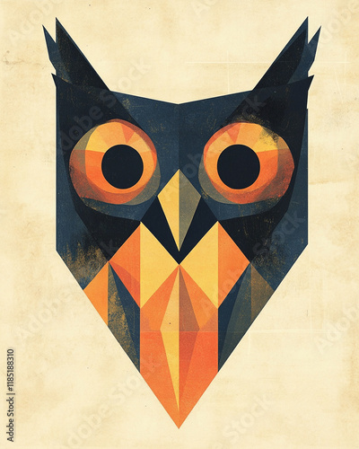 Geometric Owl surrealist illustration photo