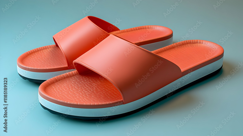 Coral slides studio shot, summer footwear Coral slides studio shot, summer footwear