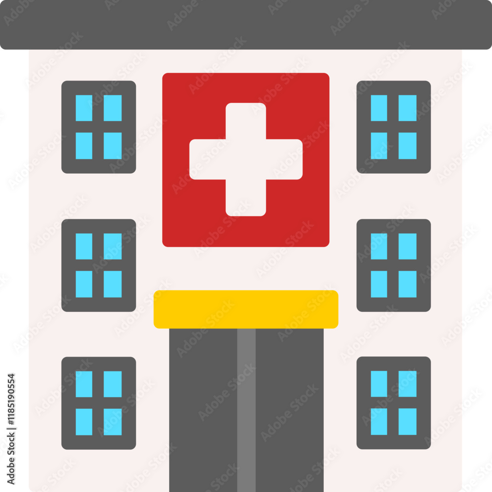 Fototapeta premium Hospital Building Icon
