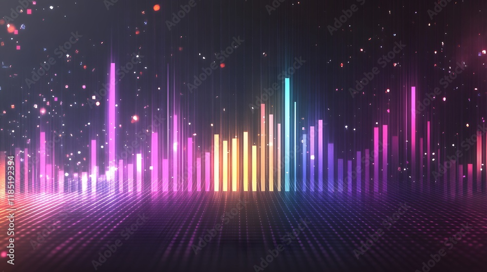 Abstract Colorful Light Bar Graph Digital Art Abstract Colorful Light Bar Graph Digital Art