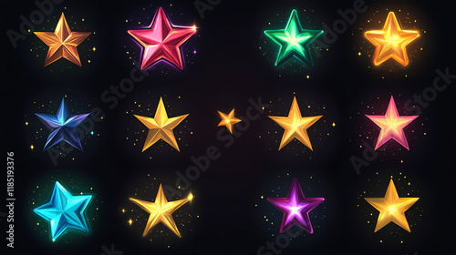 Star icons collection isolated over transparent background, png illustration. starshade. illustration. Starshade. Illustration photo