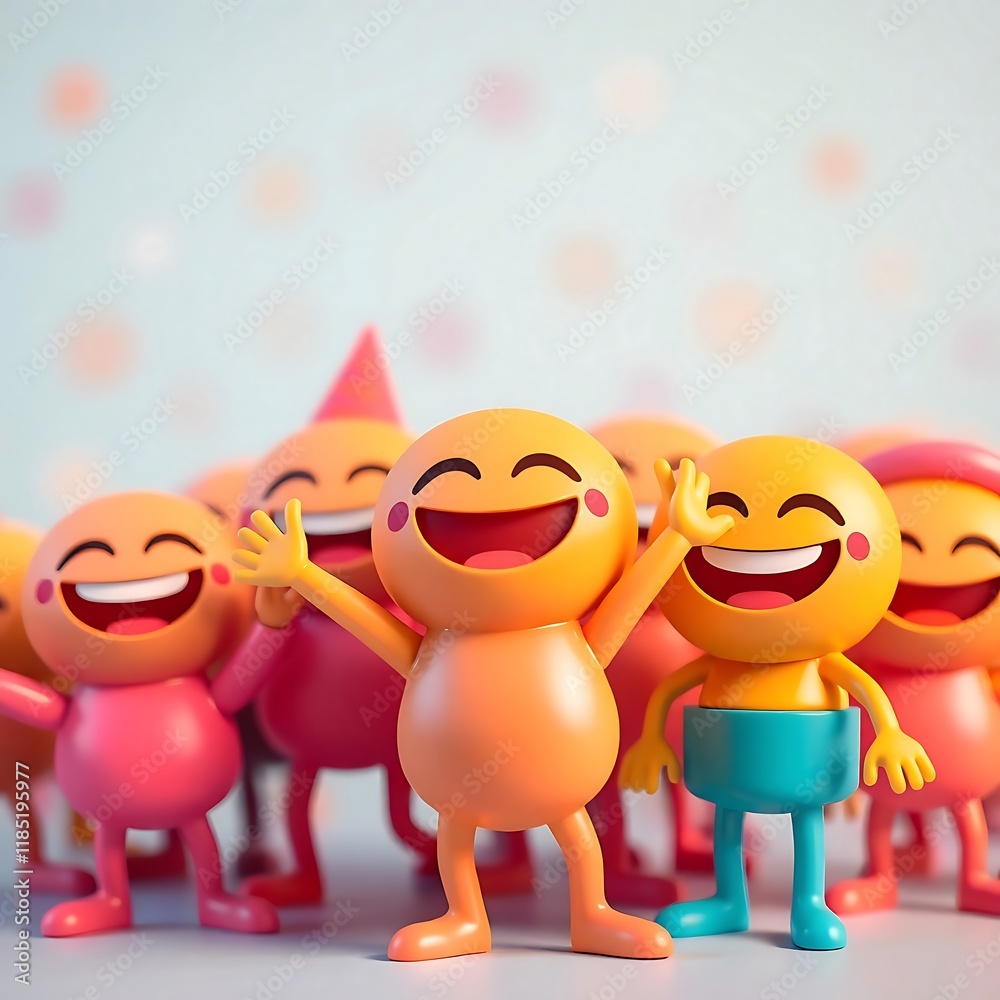 Fototapeta premium Joyful Emoji Party: A Celebration of Smiles and Happiness