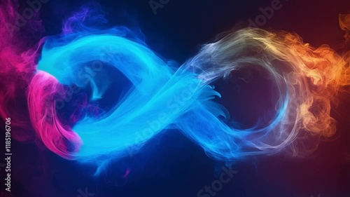 Infinity Symbol: A Colorful Smoke Representation of Eternity