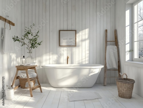 Serene White Bathroom Desig...