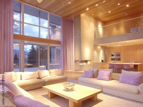 Modern Living Room with Lav...