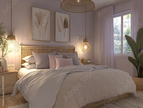 Serene Bohemian Bedroom Des...