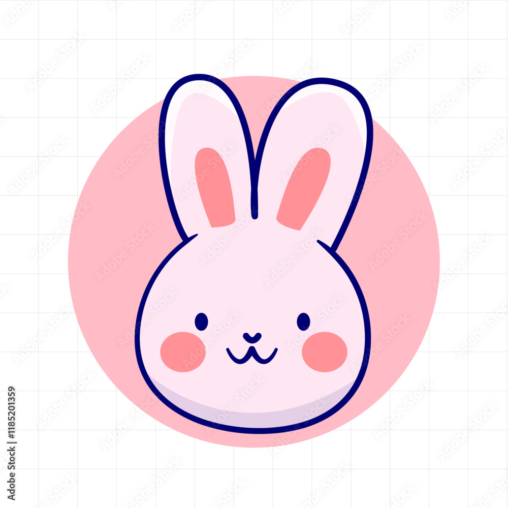 Obraz premium Cute character kawaii bunny happy vetor, draw 