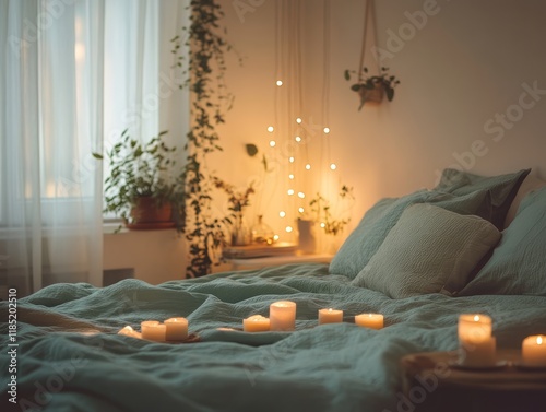 Cozy Bedroom Scene with Can...