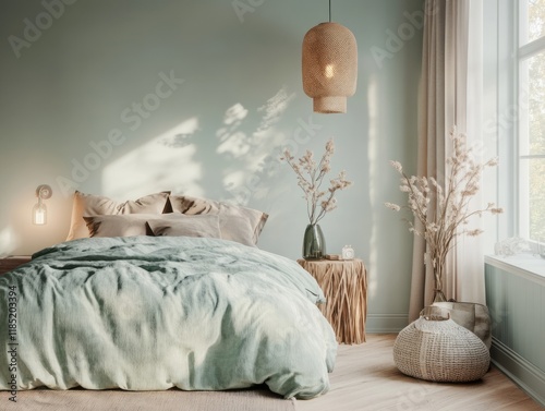 Serene Green Bedroom Decor ...