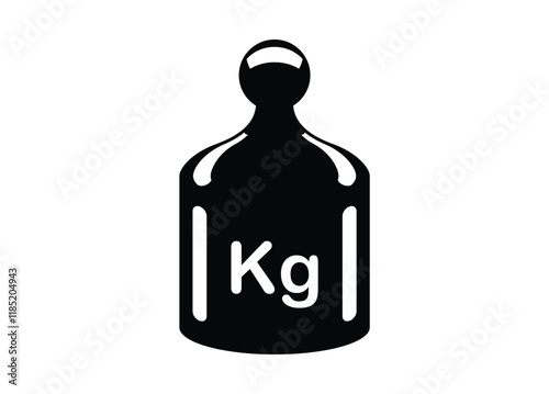 Weights block. Simple illustration in black and white.