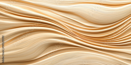 Fototapeta Naklejka Na Ścianę i Meble -  Closeup of twisted wooden pattern 3d texture wallpaper. Creative wooden surface with waves and twists of wood. 