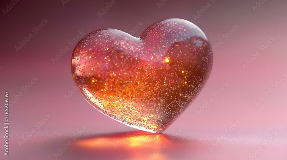 A heart-shaped balloon with a soft glowing light surrounding it, isolated on a gradient pink background. A heart-shaped balloon with a soft glowing light surrounding it, isolated on a gradient pink background.