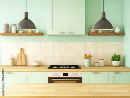 Modern Mint Green Kitchen W...