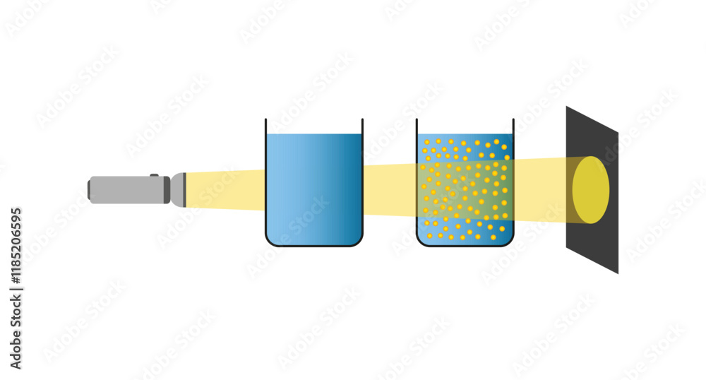 Faraday Tyndall Effect Science Design. Vector Illustration.