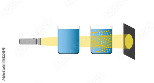 Faraday Tyndall Effect Science Design. Vector Illustration.
