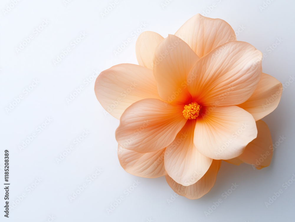 Fototapeta premium Soft Peach Blossom on Minimalist White Background