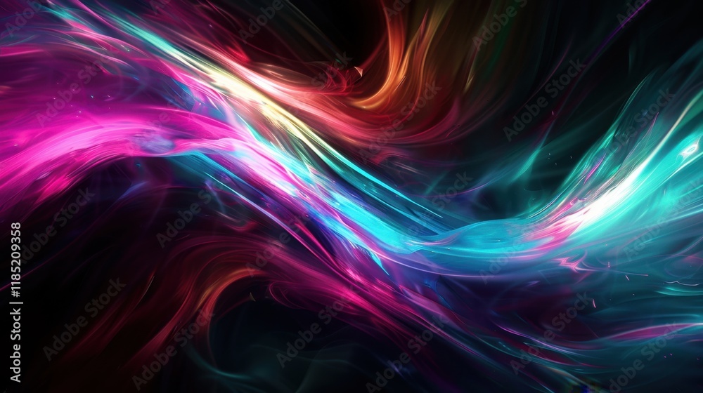 Obraz premium Abstract futuristic AI rendering artistic media elements with glowing data points.