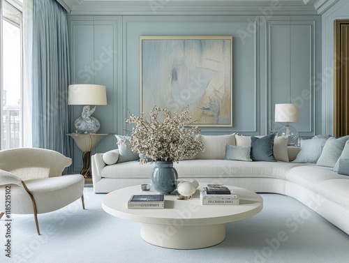 Elegant Living Room With Mo...