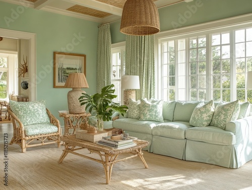 Serene Living Room With Gre...