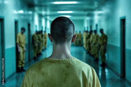 Prison existence: captive individual, restricted rights, enclosed space, penal institution, disciplined schedule, societal reintegration, barred surroundings, inmate reality, confined living.
