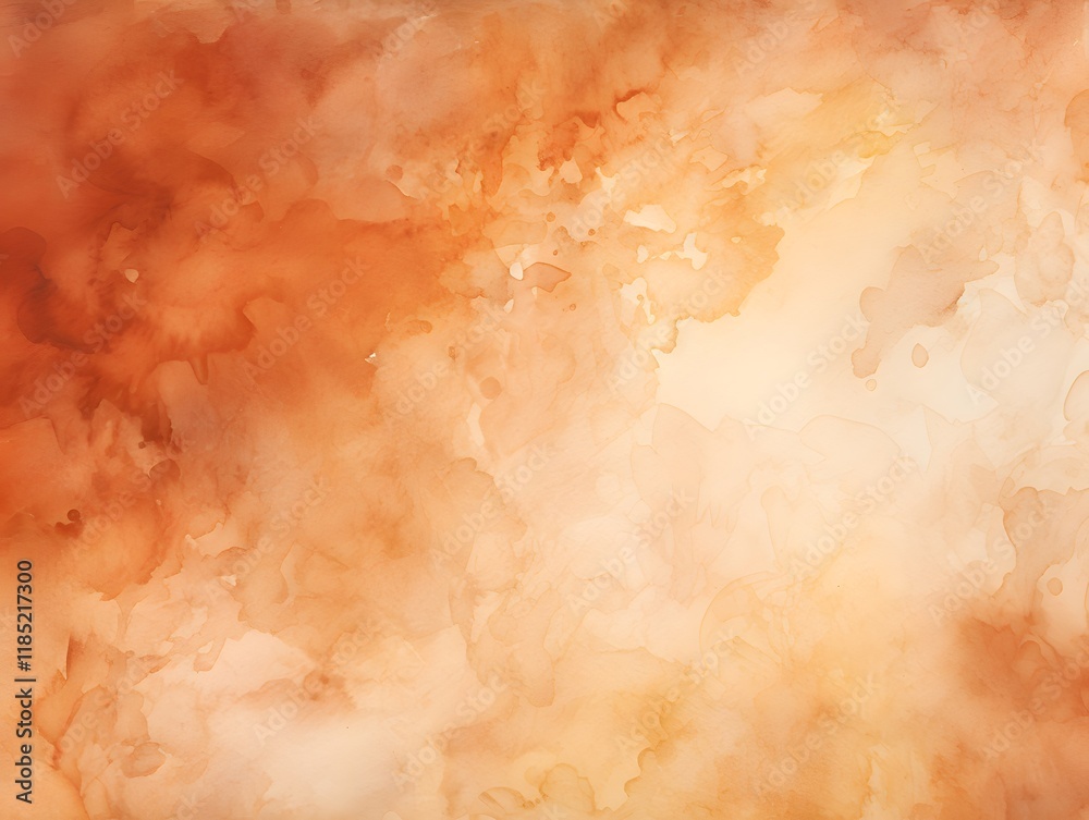 Obraz premium Abstract Watercolor in Orange and Beige Tones