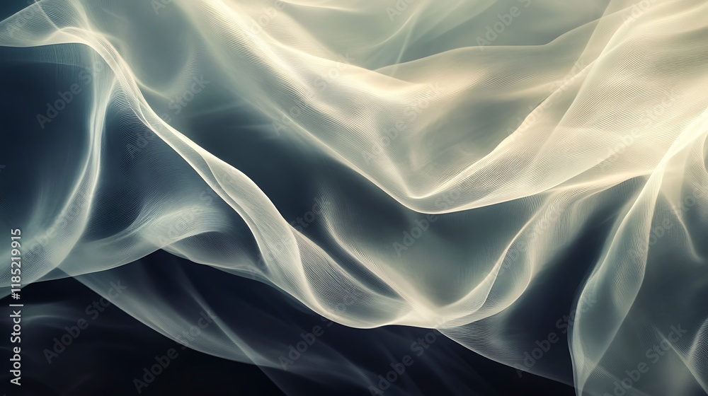 Obraz premium Abstract Draped Fabric Showing Soft Waves and Light