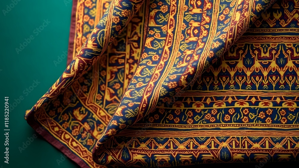 Detailed pattern of a traditional textile with floral and animal motifs- hinting at heritage and timeless beauty- suitable for cultural events, product launches or interior design magazines, Detailed pattern of a traditional textile with floral and animal motifs- hinting at heritage and timeless beauty- suitable for cultural events, product launches or interior design magazines,