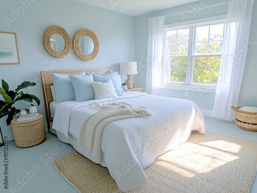 Serene Coastal Bedroom With...
