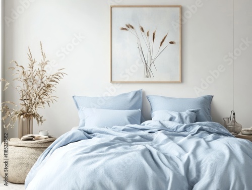 Serene Blue Linen Bedroom F...