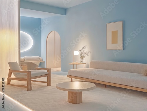 Light Blue Room Modern Mini...