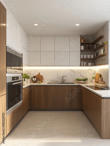Modern L Shaped Kitchen Des...
