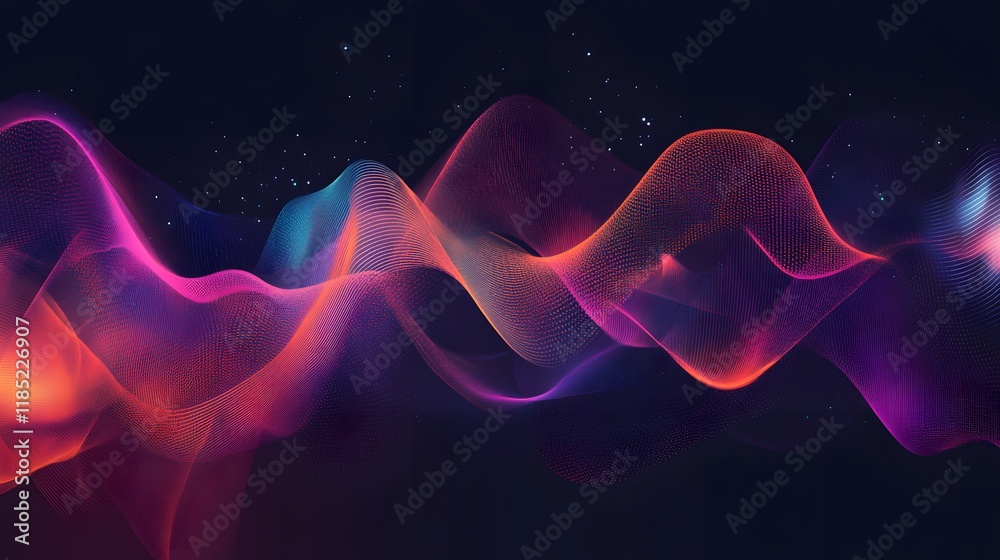 Fototapeta premium Abstract Colorful Waves of Light and Particles