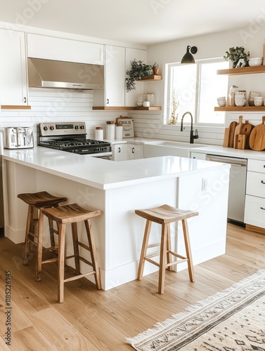 Modern White Kitchen Island...