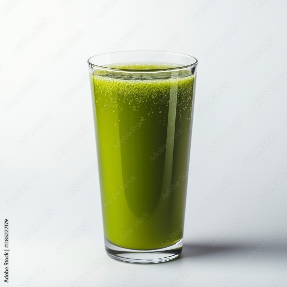 Refreshing green juice in a tall glass. Refreshing green juice in a tall glass.