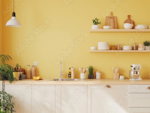 Modern Yellow Kitchen With ...
