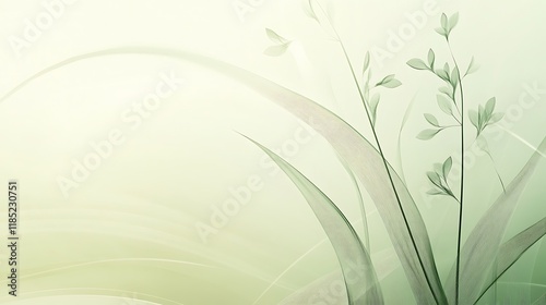 Abstract Green Floral Design With Soft Curves