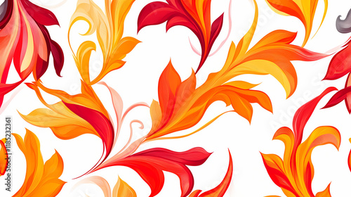 Abstract pattern seamless on white background. Flameleaf. Illustration photo