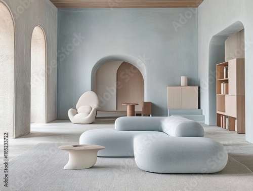 Modern minimalist living ro...